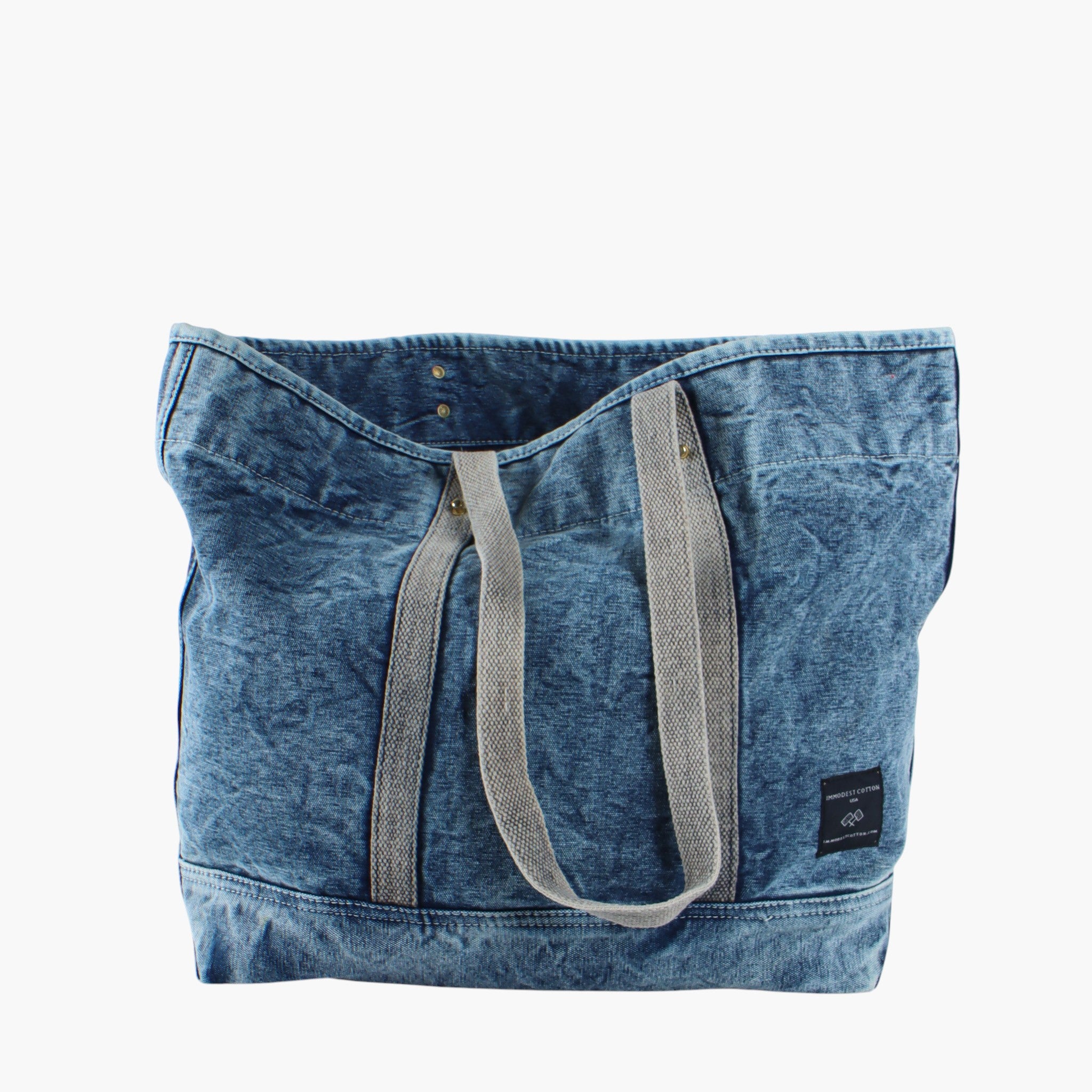 Large East West Tote | Washed Denim – IMMODEST COTTON
