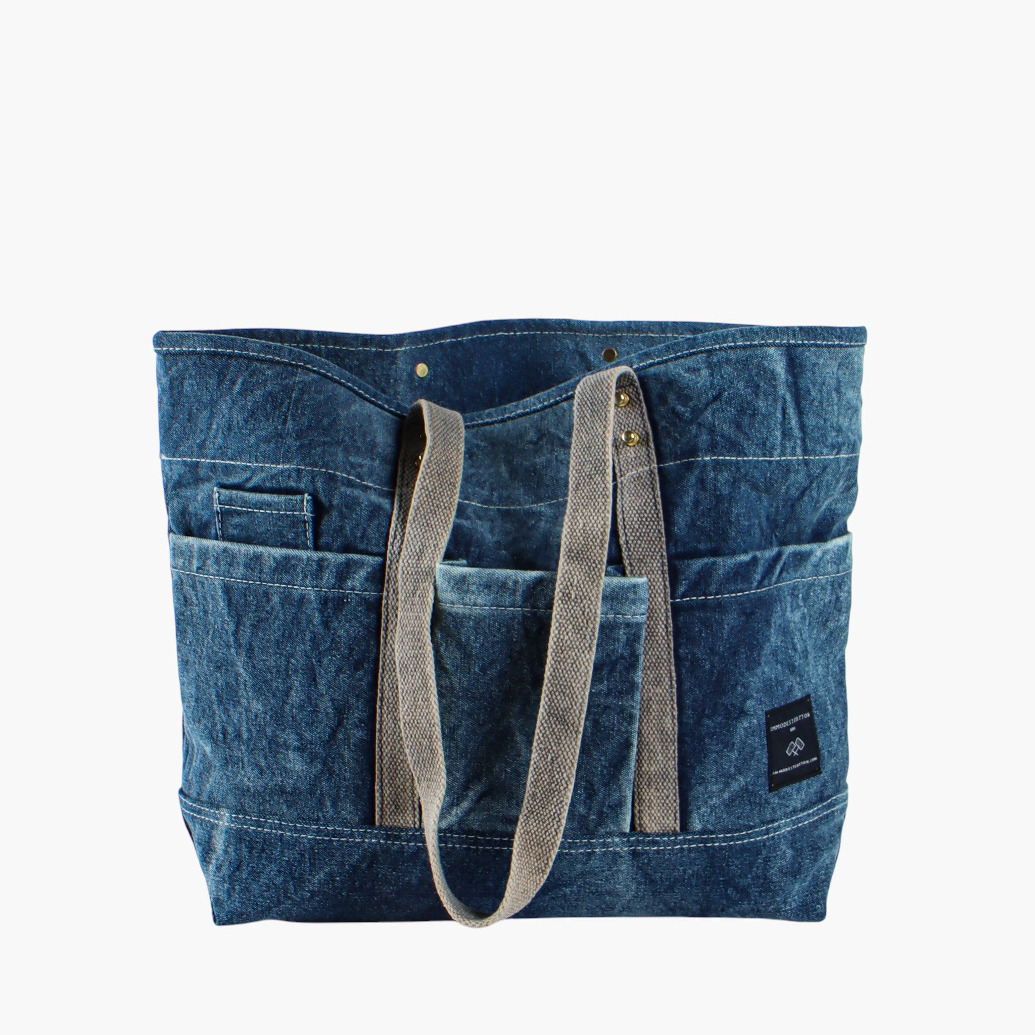 Construction Tote | Washed Denim – IMMODEST COTTON