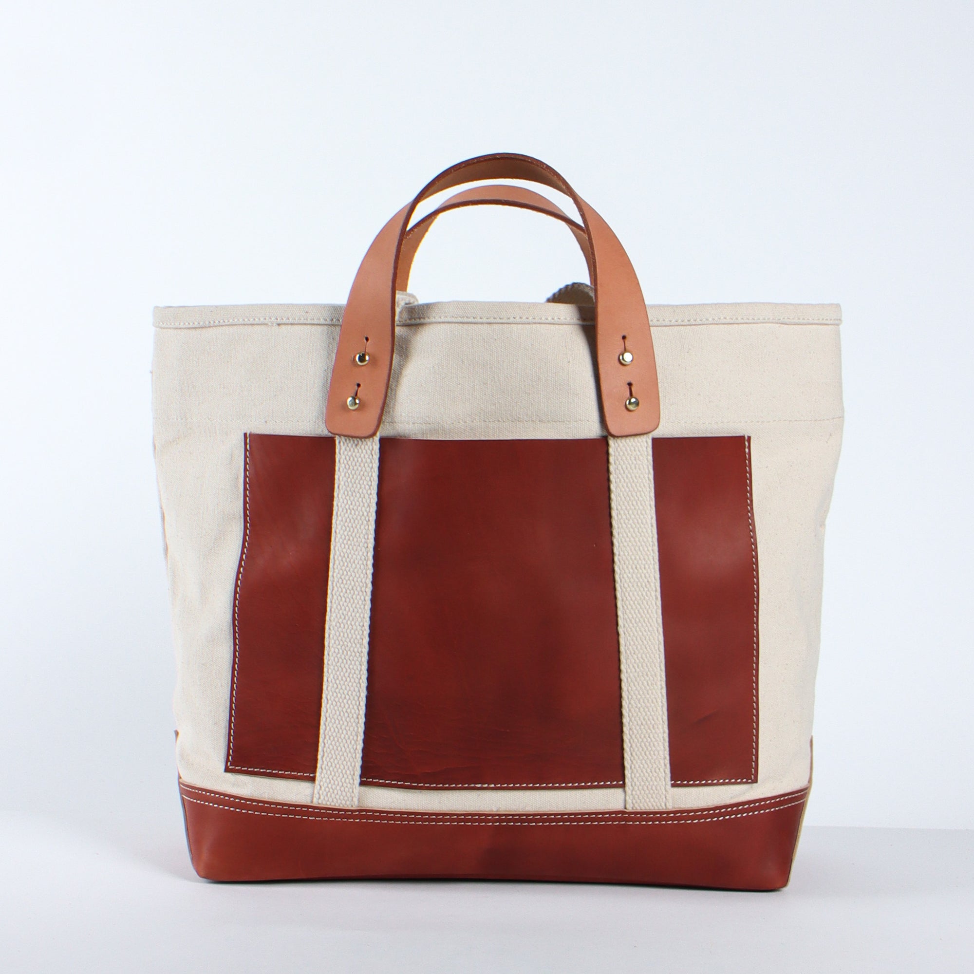 Editor Tote | Natural + Bordeaux