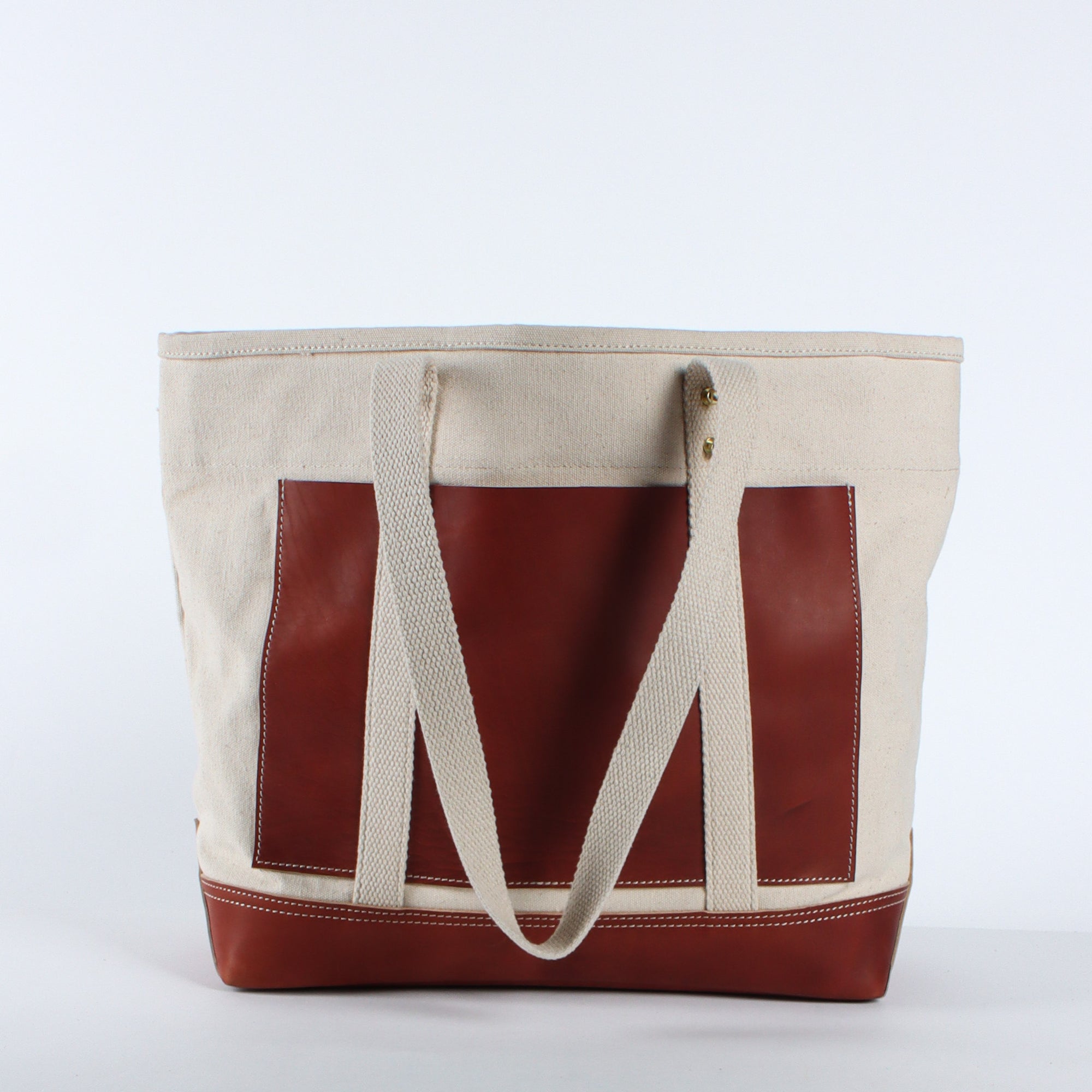 Editor Tote | Natural + Bordeaux