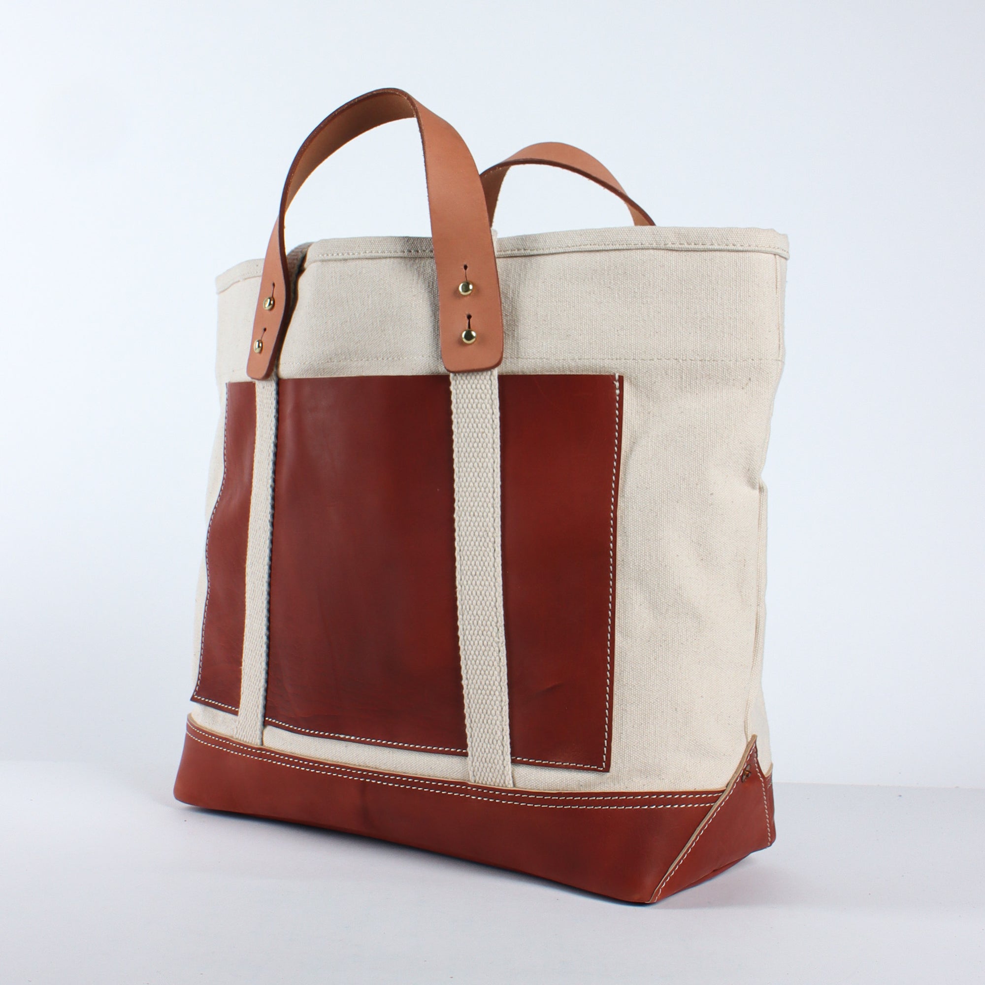 Editor Tote | Natural + Bordeaux