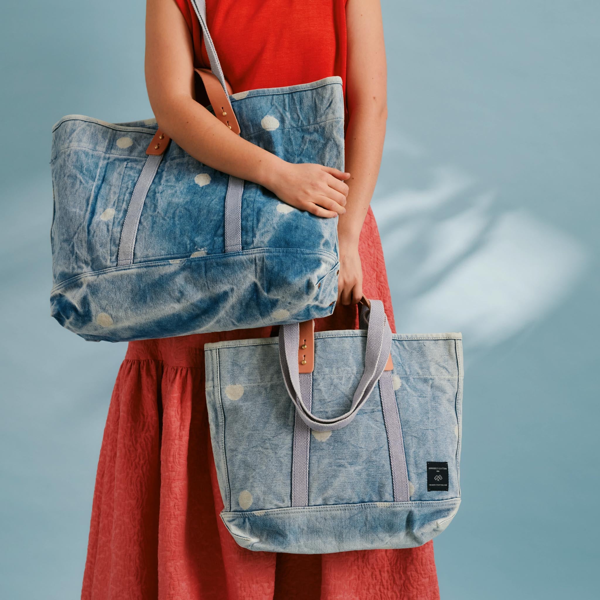 Small East West Tote | Denim Moon – IMMODEST COTTON