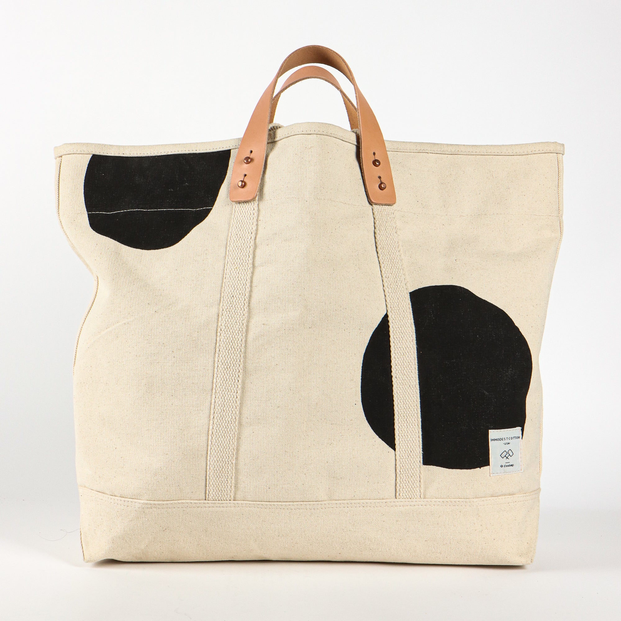 Large East West Tote | Black Polka (sample)
