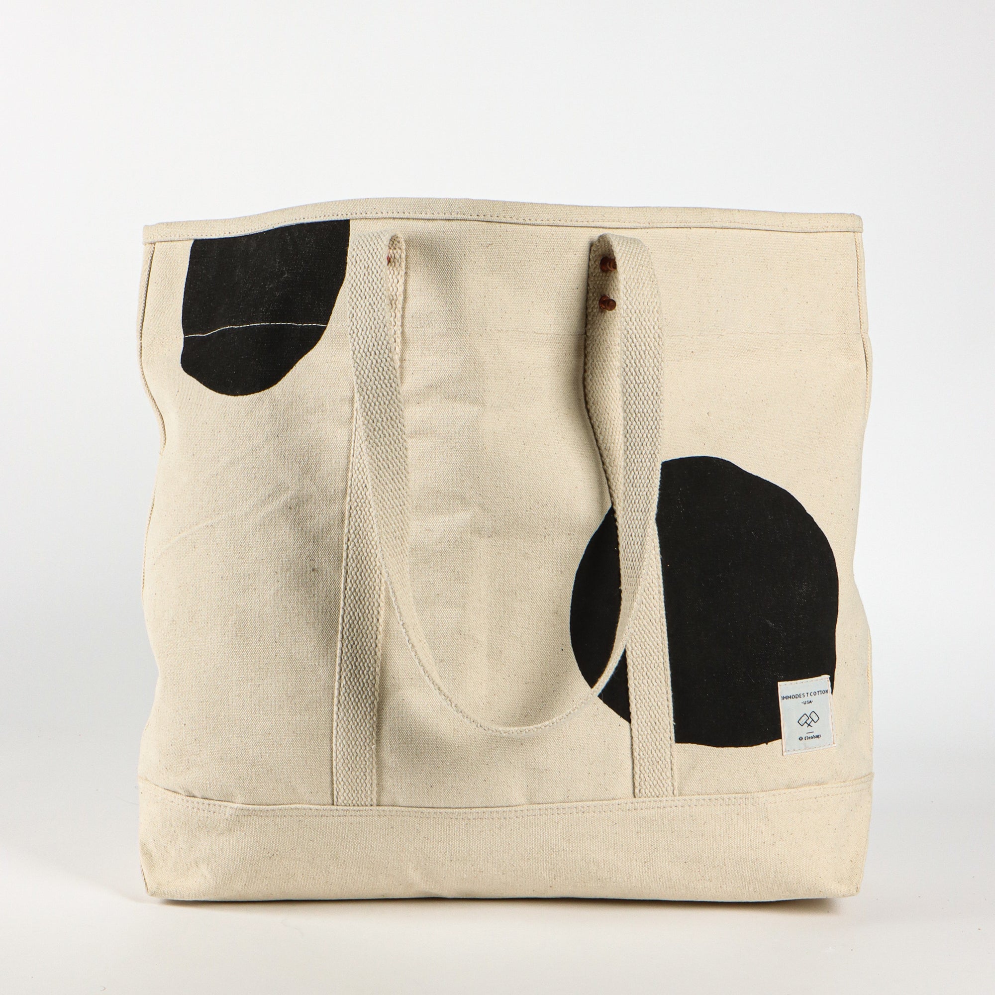 Large East West Tote | Black Polka (sample)