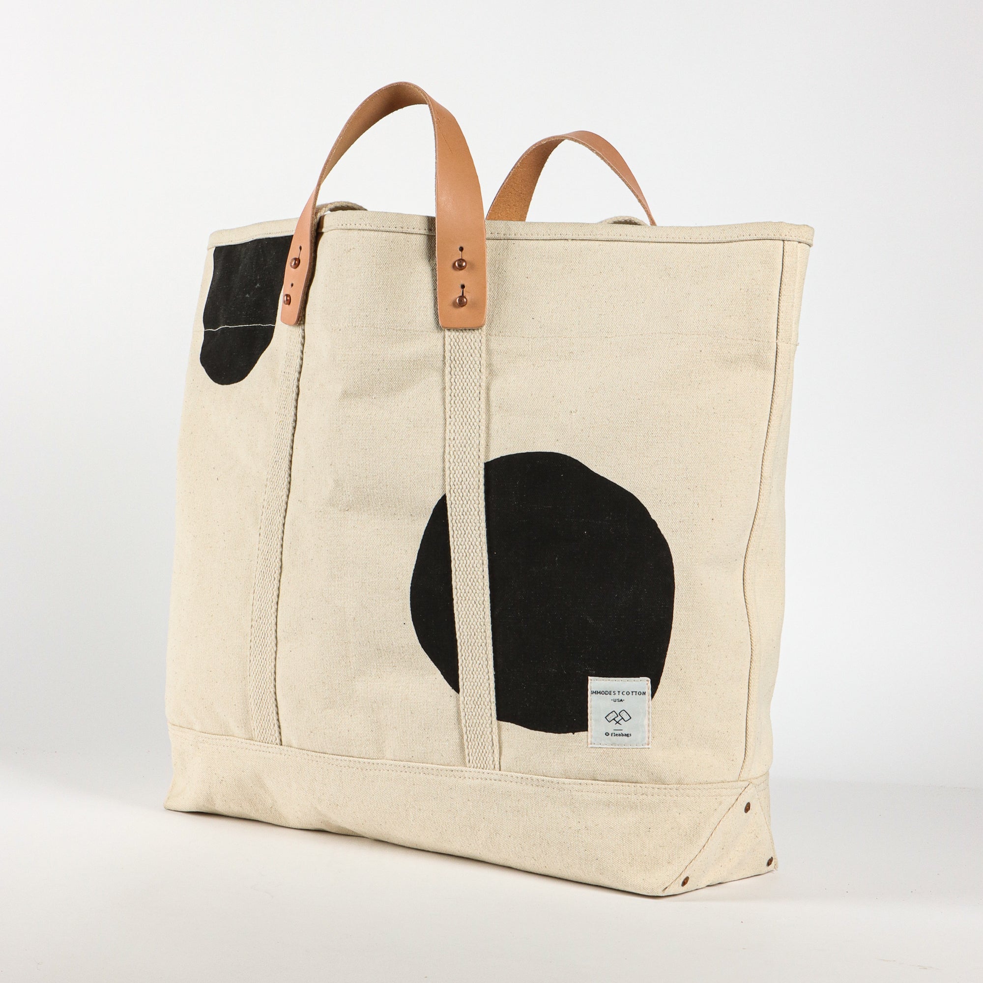 Large East West Tote | Black Polka (sample)
