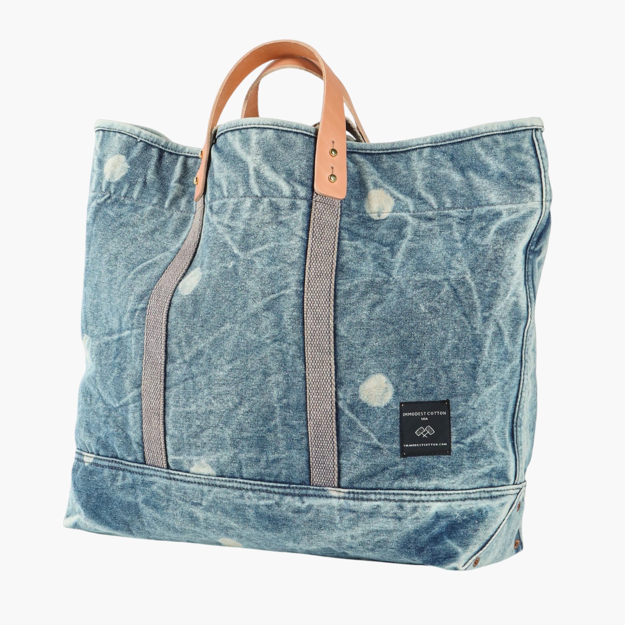 Large East West Tote | Denim Moon
