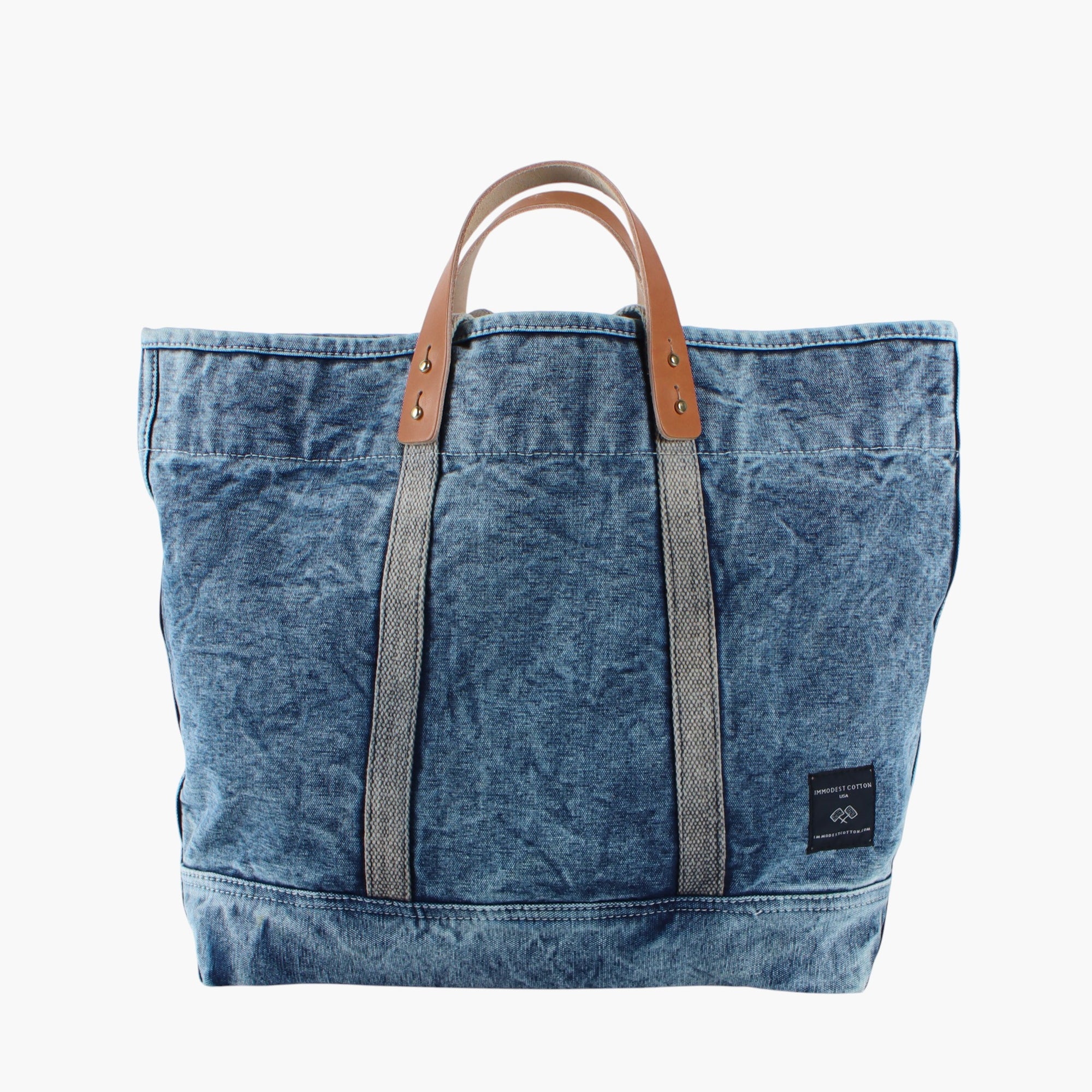 Large East West Tote | Washed Denim