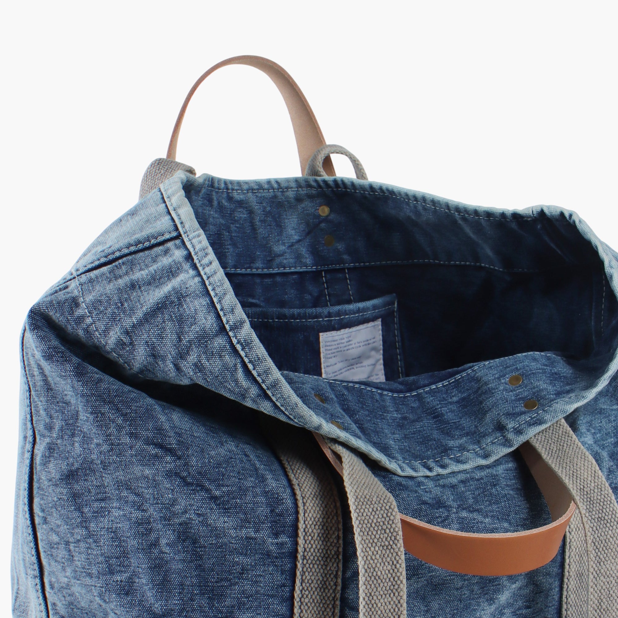 Large East West Tote | Washed Denim