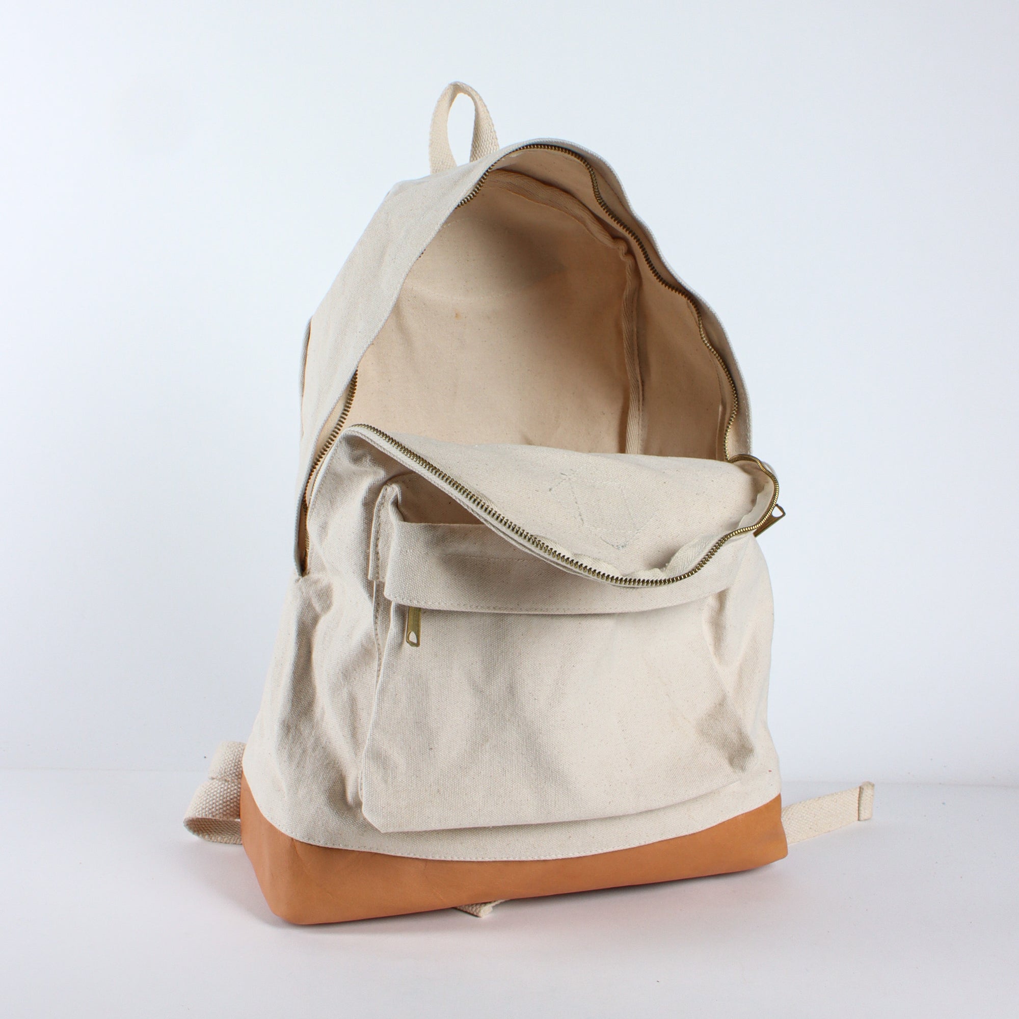 Leather Bottom Backpack | Natural (sample)