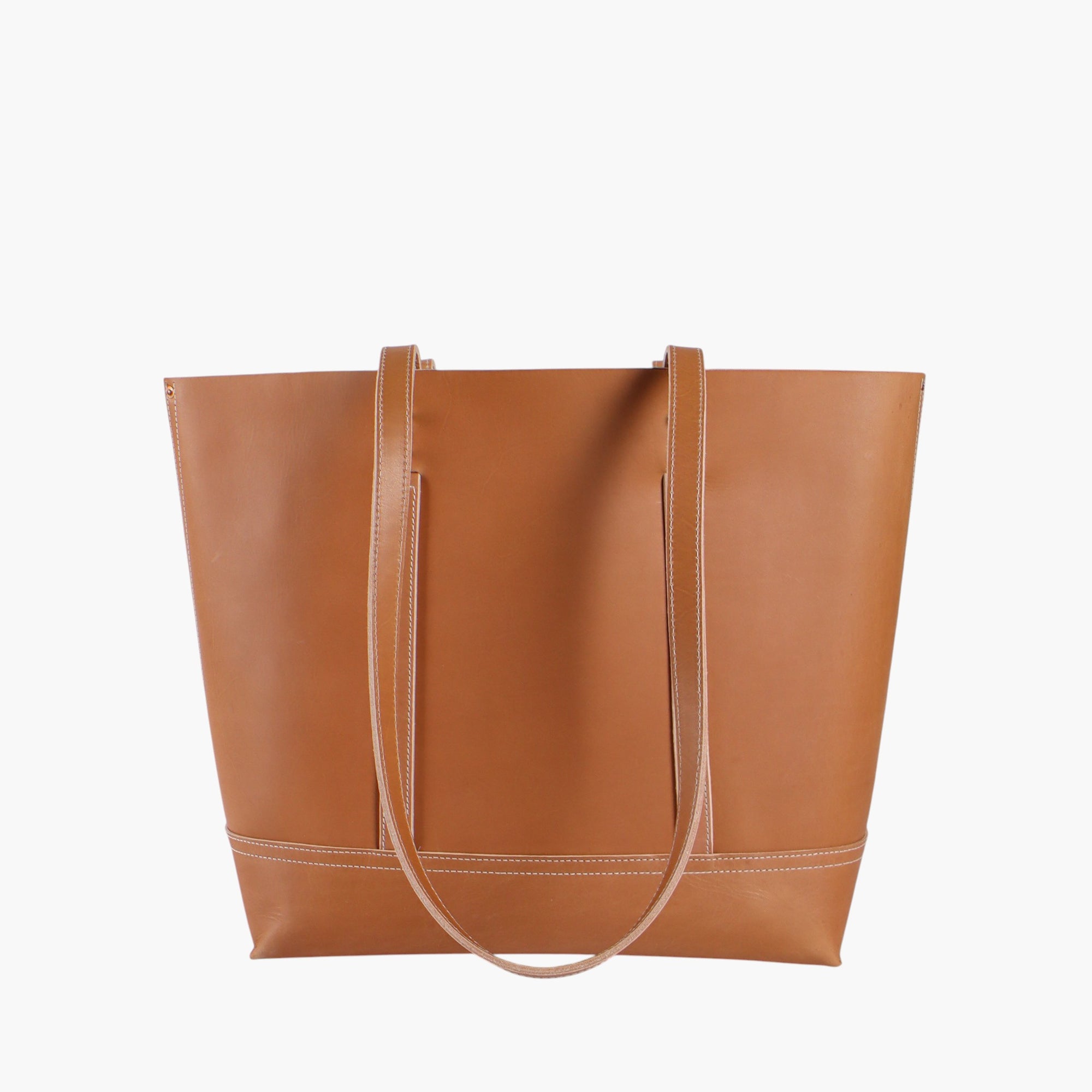 Leather Bucket Tote | Golden Sesame (sample)