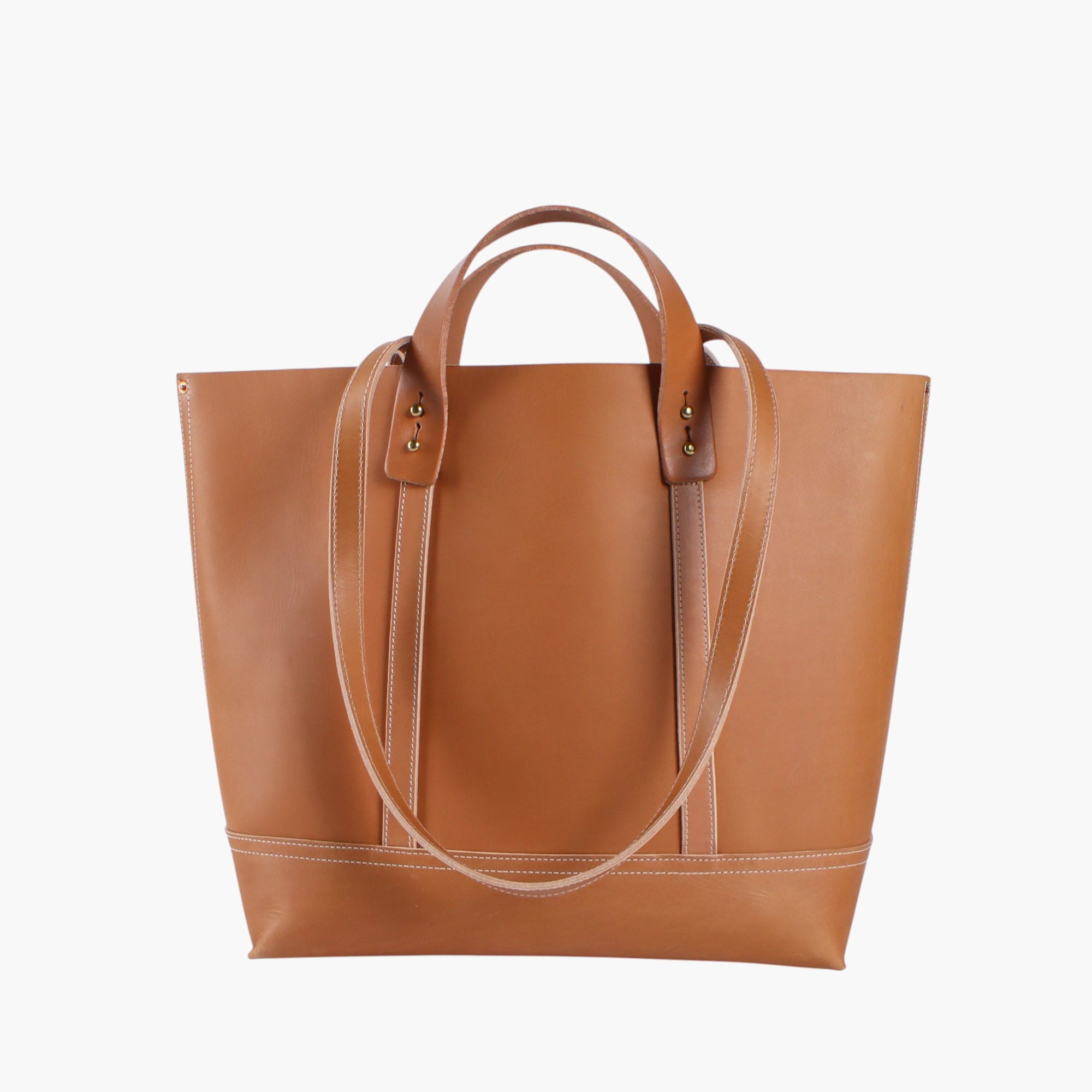 Leather Bucket Tote | Golden Sesame (sample)