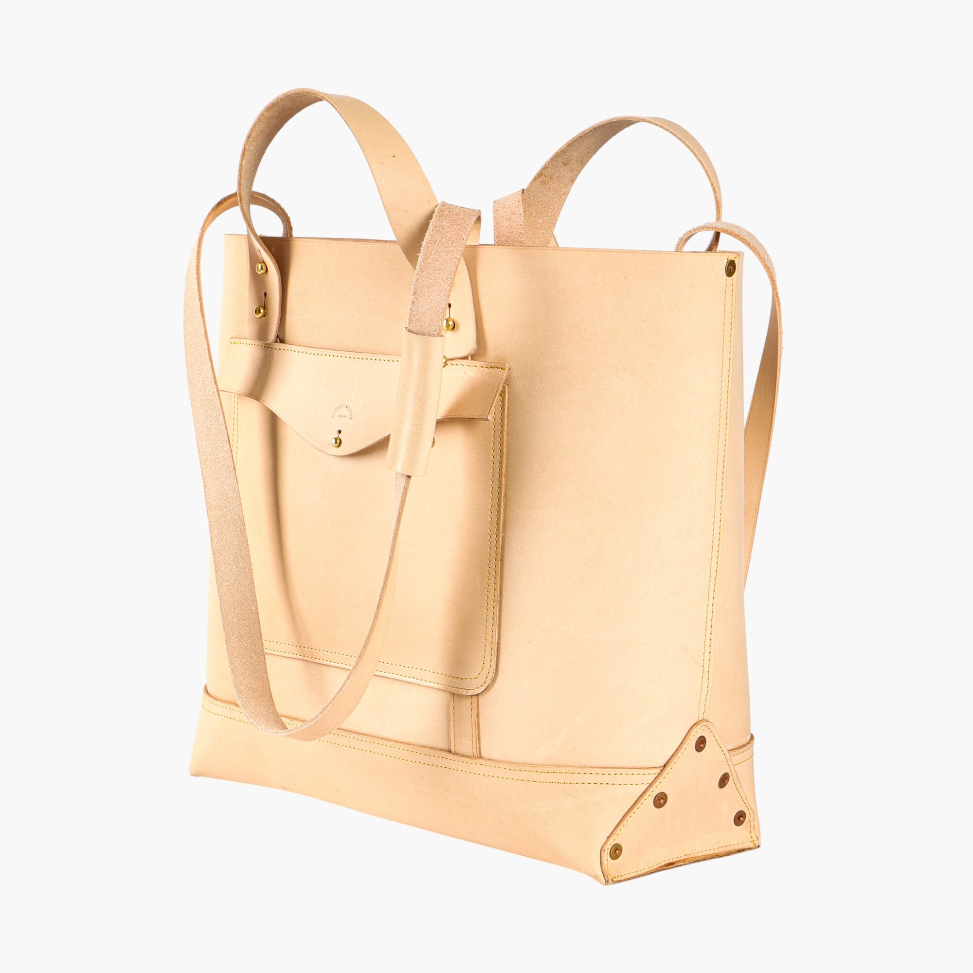 Leather Bucket Tote | Undyed