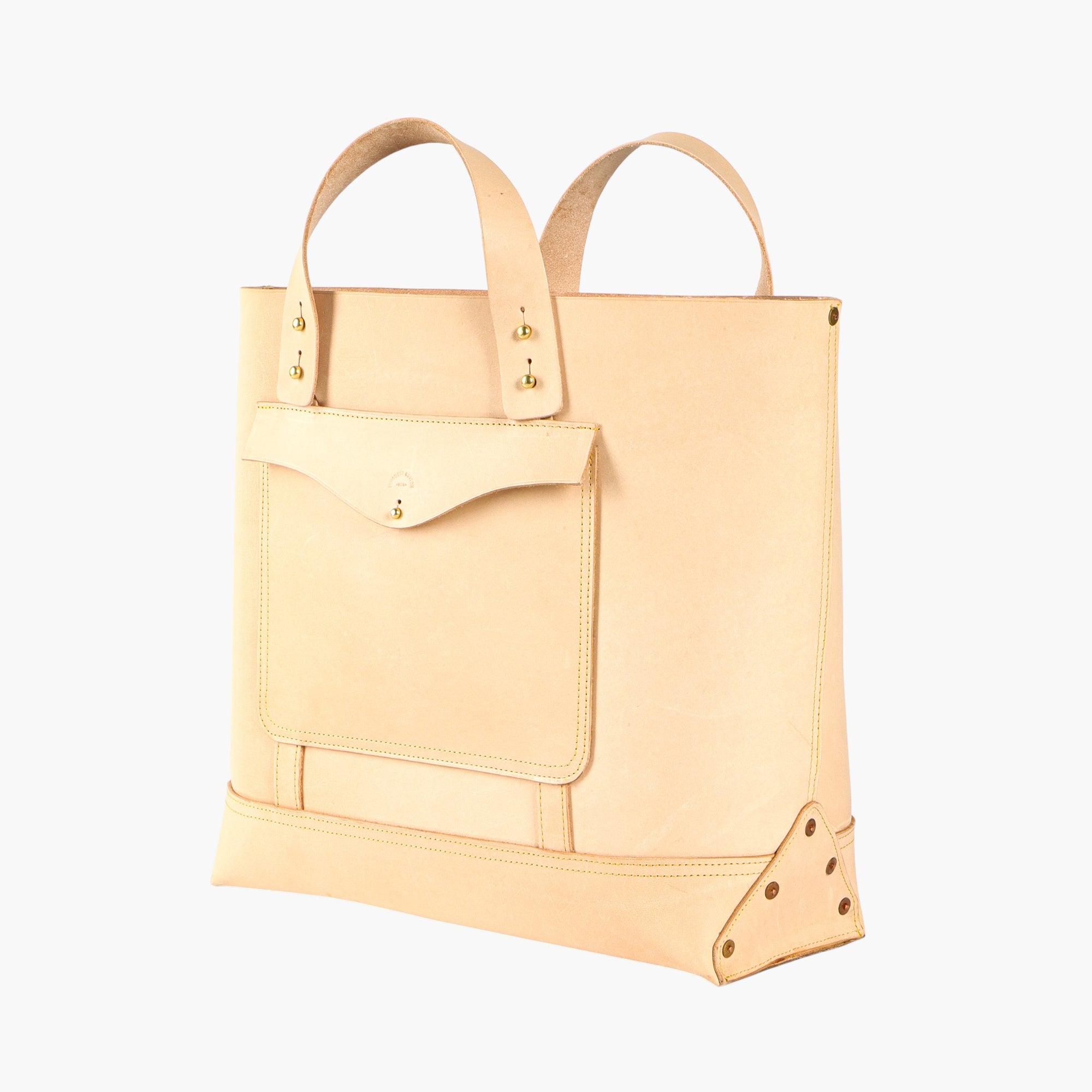 Leather Bucket Tote | Undyed
