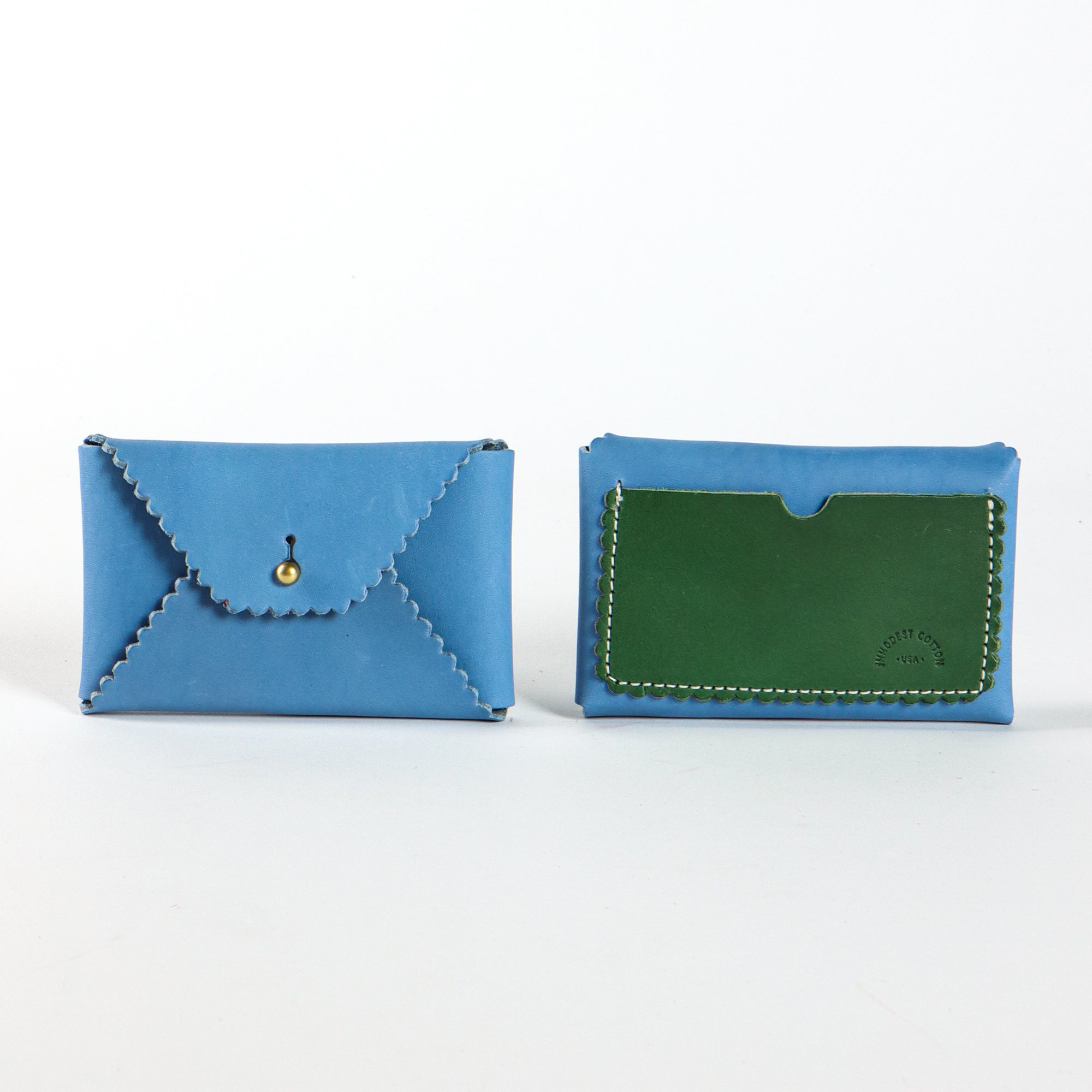 Scallop Wallet | Cerulean+Pine (sample)