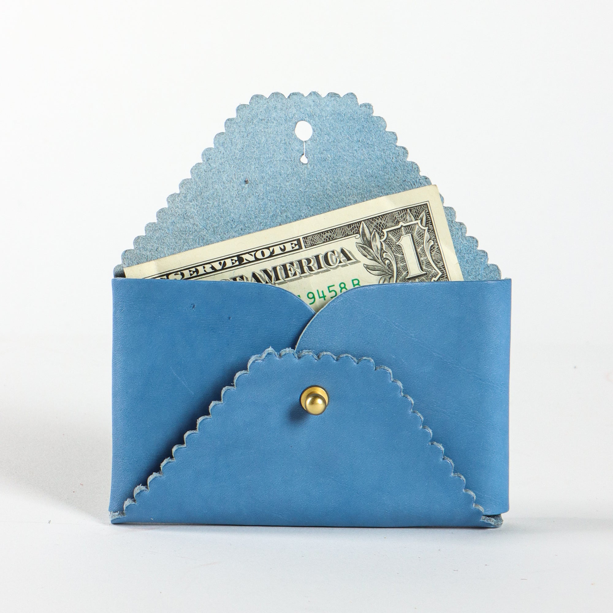 Scallop Wallet | Cerulean+Pine (sample)