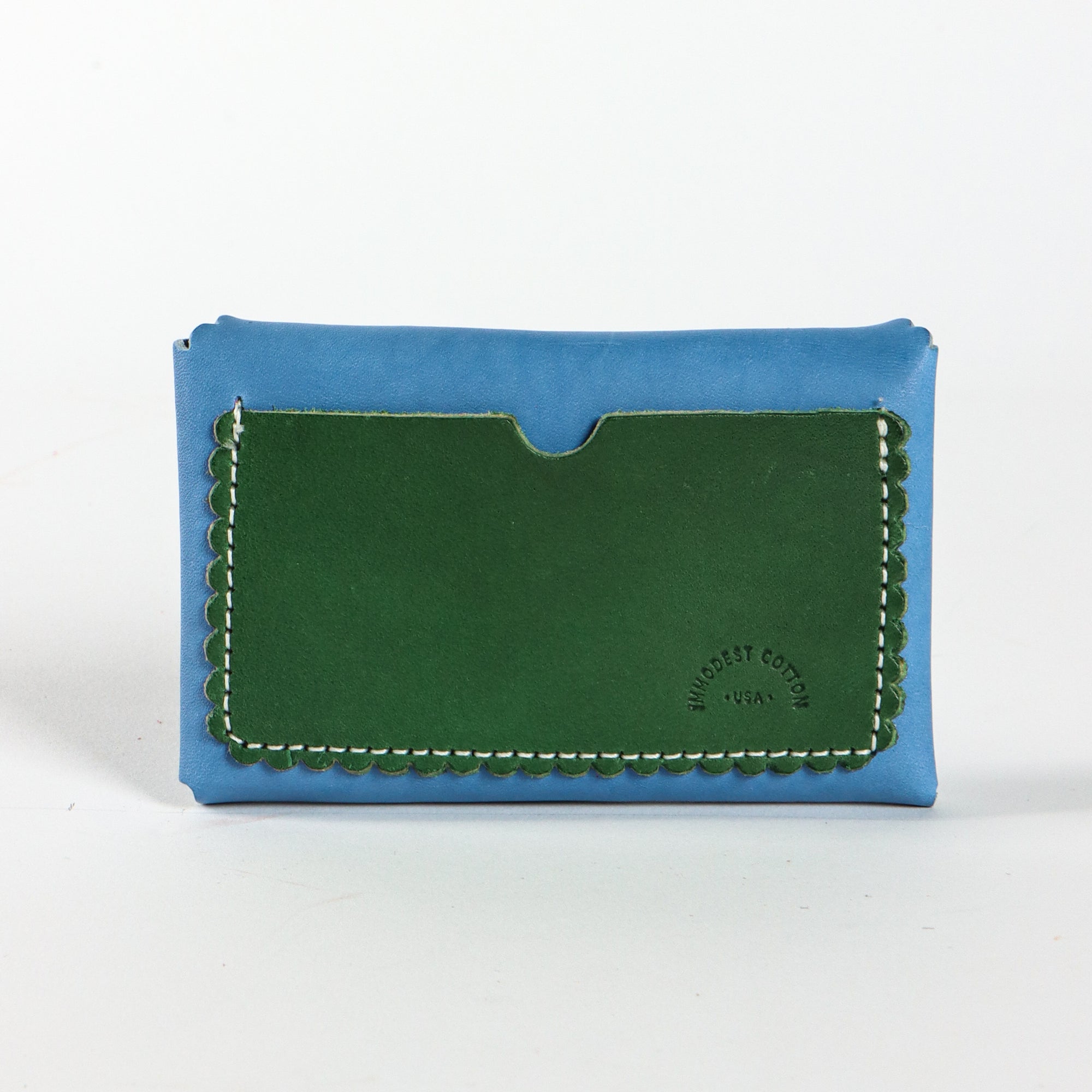 Scallop Wallet | Cerulean+Pine (sample)