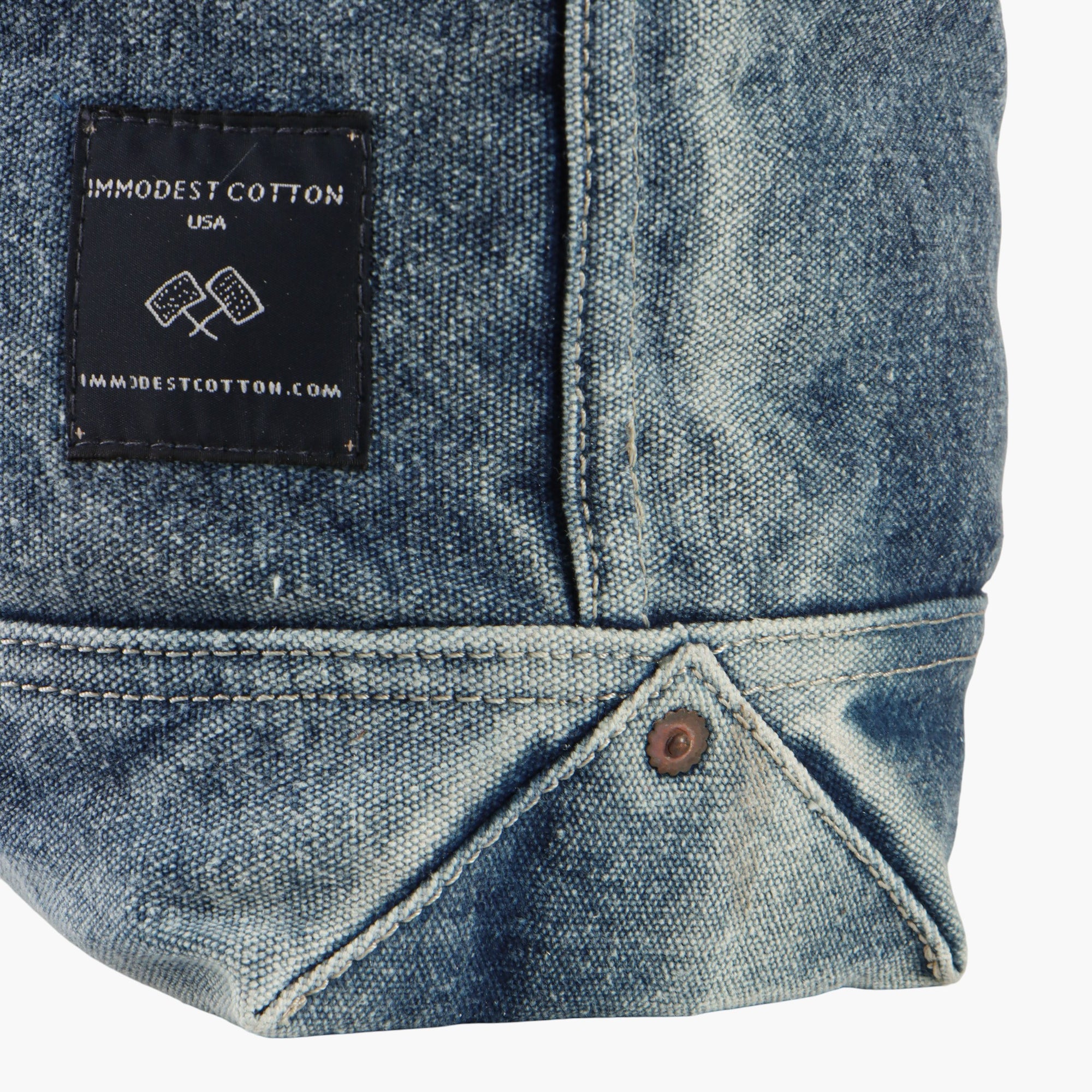 Small East West Tote | Washed Denim