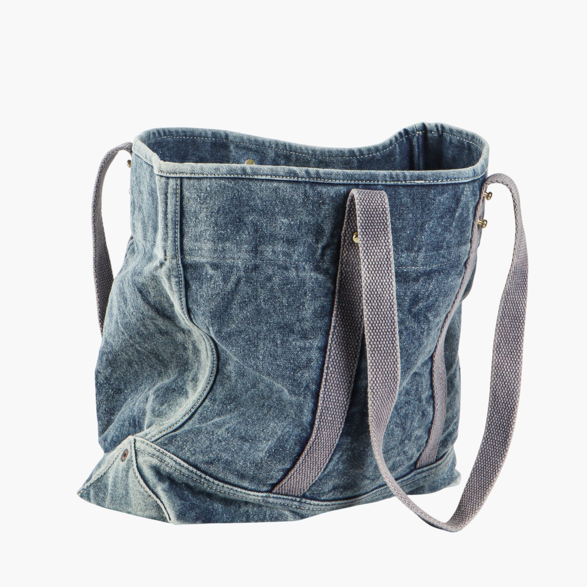 Small East West Tote | Washed Denim