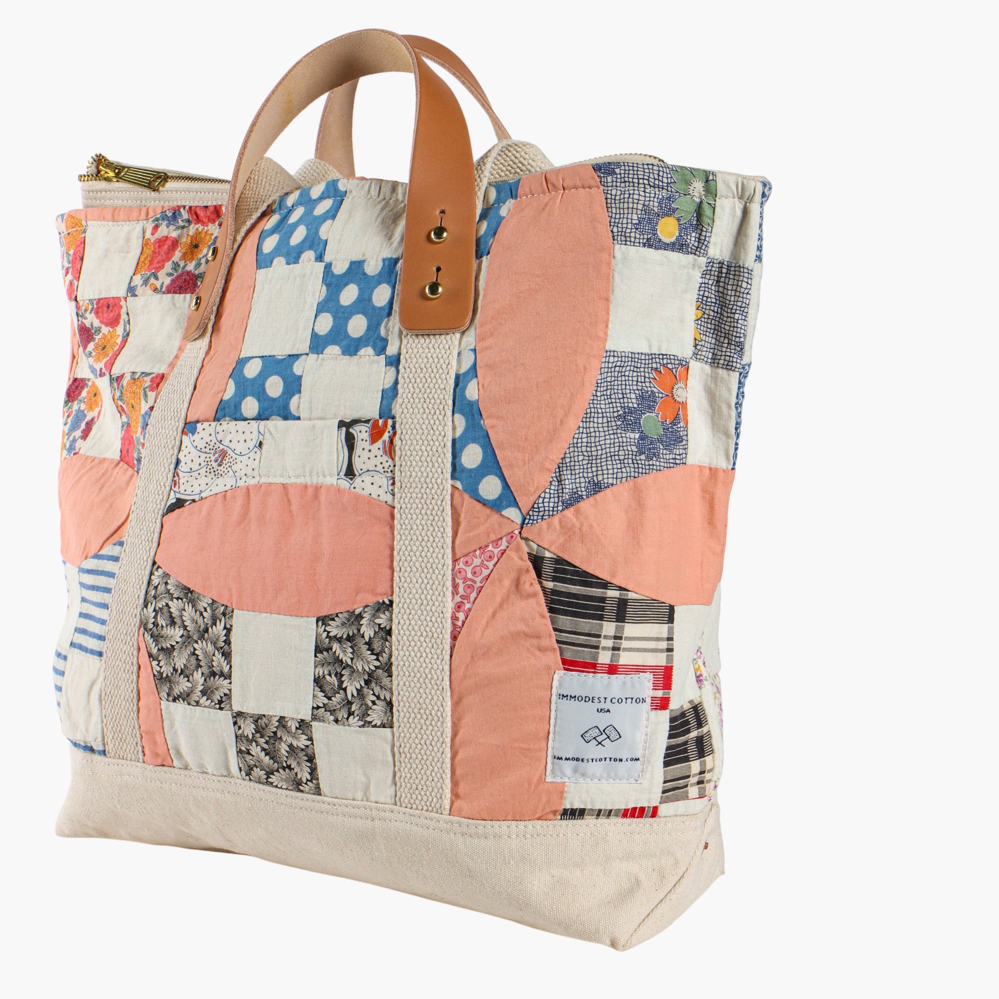Small Zipper Tote | Flour Sack Quilt