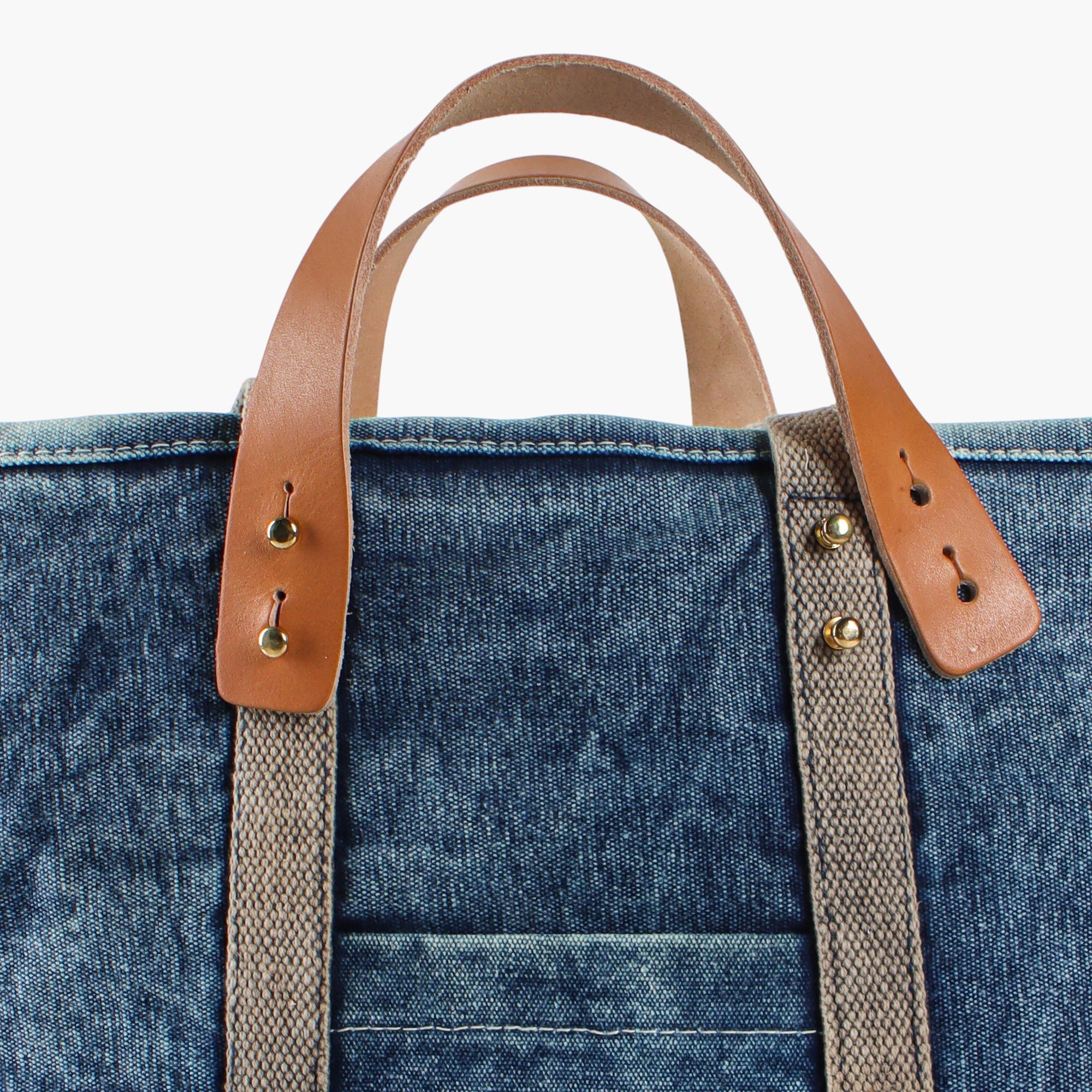 Small Zipper Tote | Washed Denim