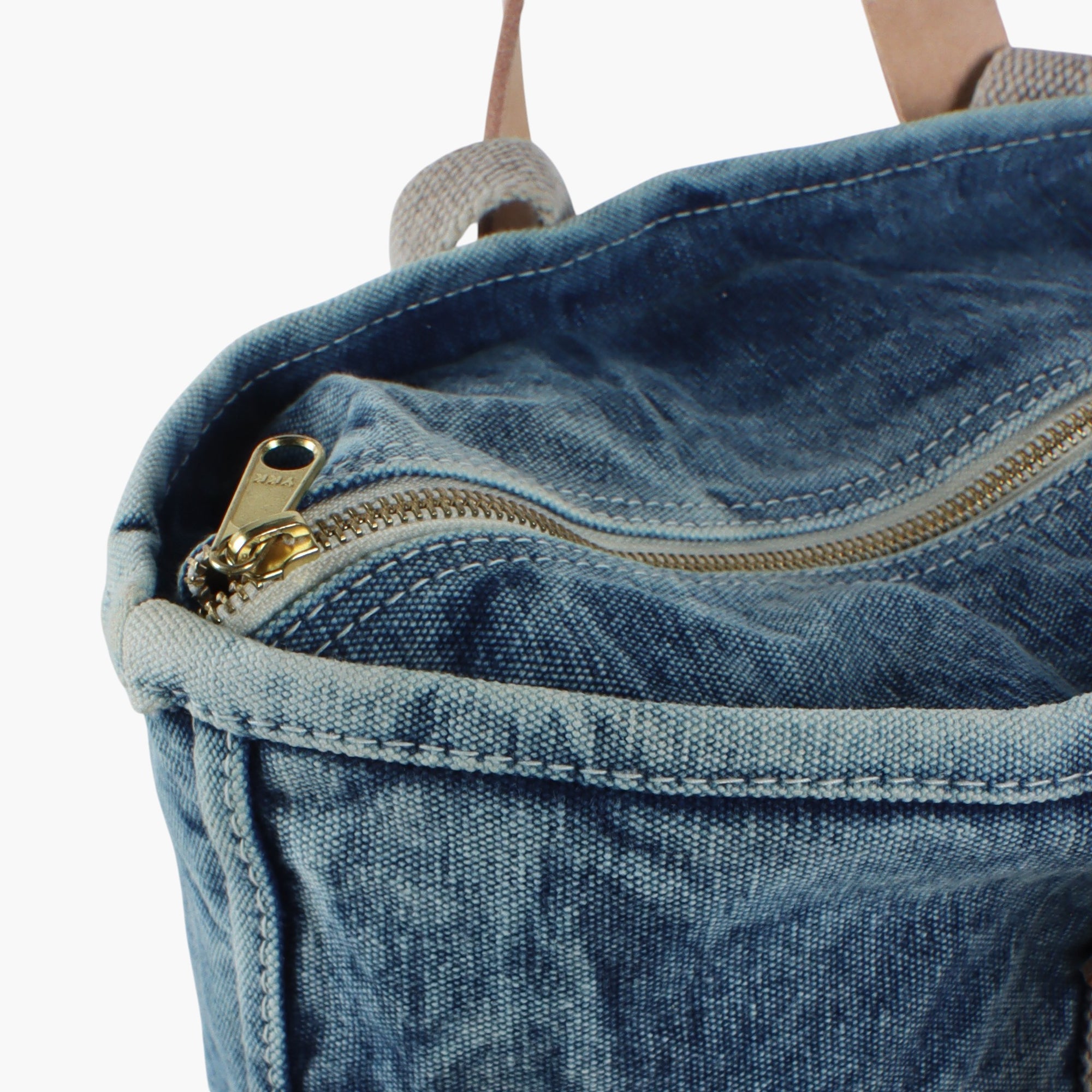 Small Zipper Tote | Washed Denim
